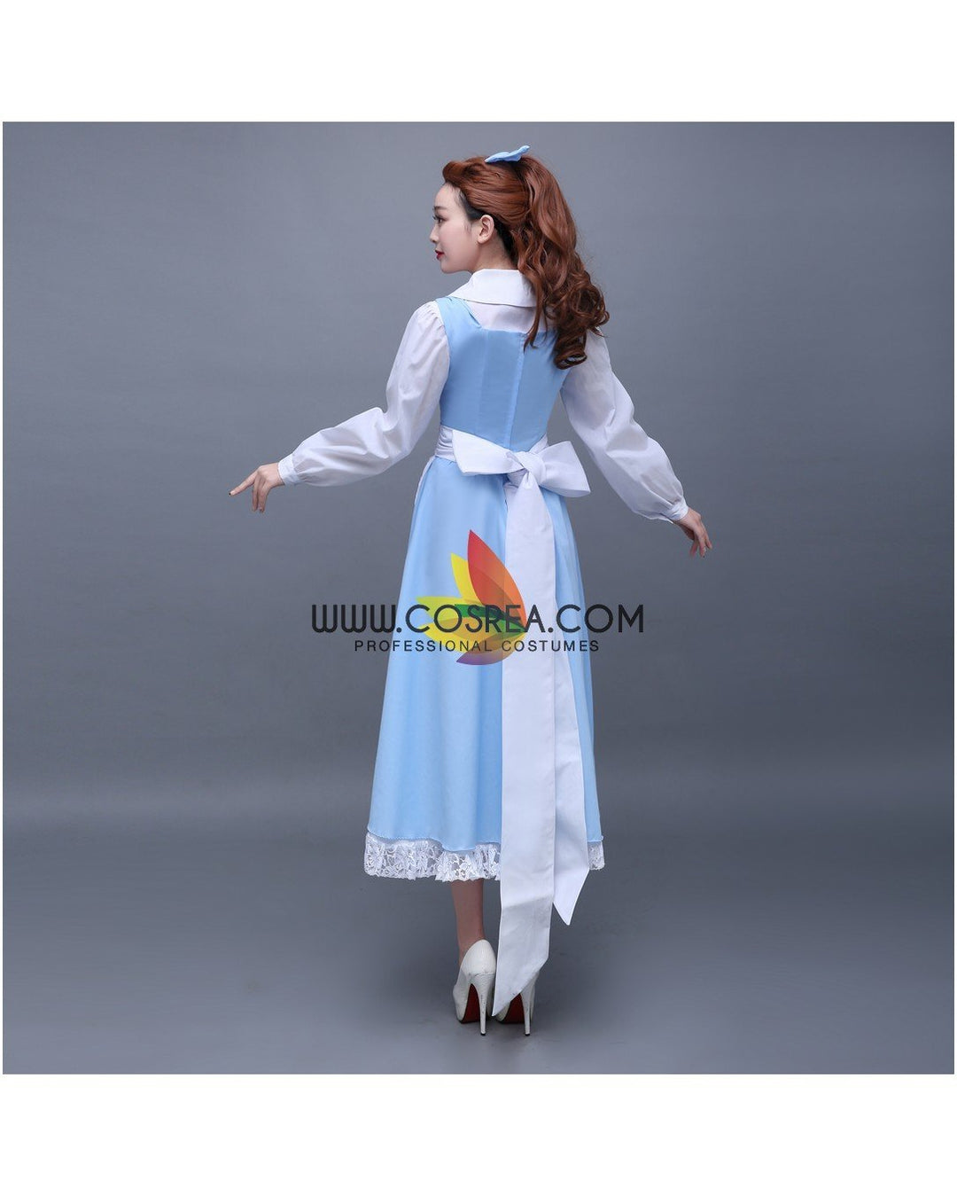 princess polly baby blue dress Disney Beauty & the Beast x Unique Vintage Blue Belle Midi Dress main image 1