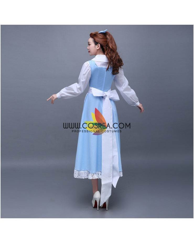 Princess Belle Classic Peasant In Satin Beauty And Beast Cosplay Costume Princess Belle Classic Peasant In Satin Beauty And Beast Cosplay Costume