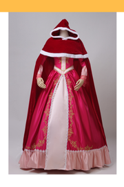 Cosrea Disney Beauty And Beast Belle Pink Satin With Embroidered Gold Accent Cosplay Costume