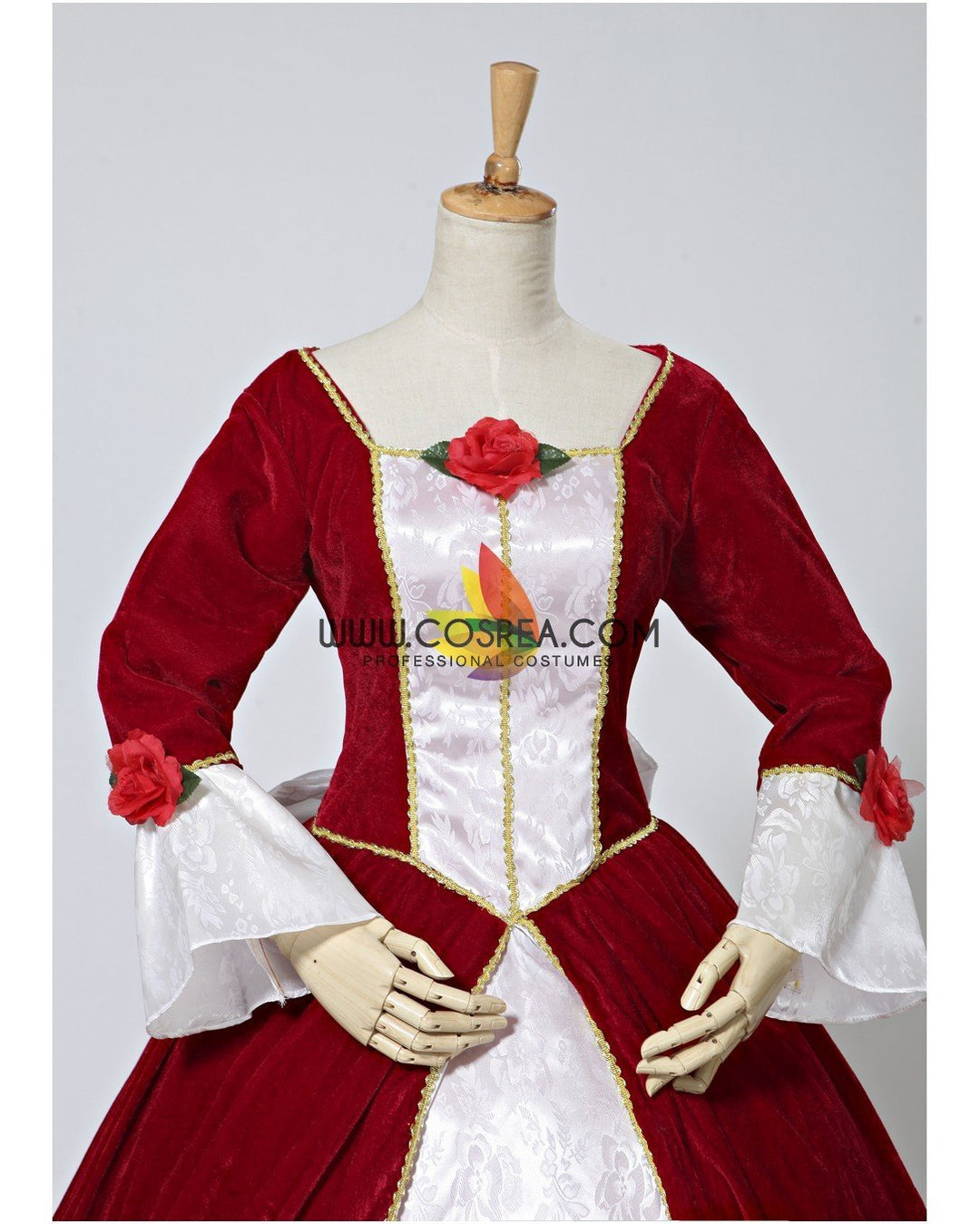 Princess Belle Velvet Holiday Beauty And Beast Cosplay Costume With Boning / Traditional Lace Tie Princess Belle Velvet Holiday Beauty And Beast Cosplay Costume With Boning / Traditional Lace Tie