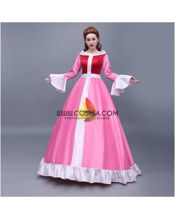Princess Belle Winter Satin Beauty And Beast Cosplay Costume
