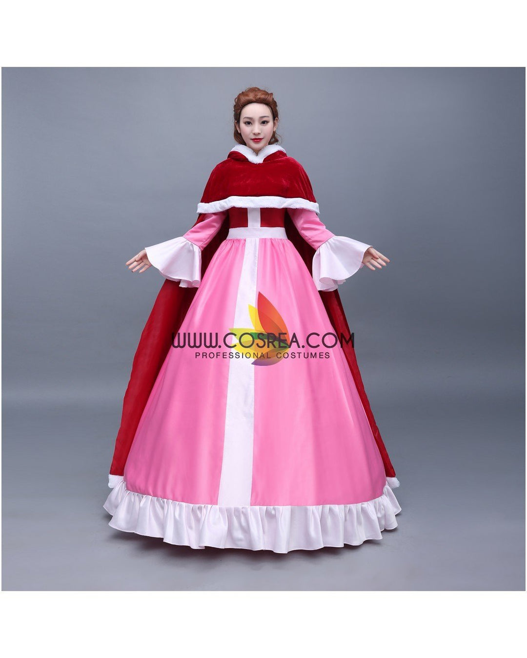 Princess Belle Winter Satin Beauty And Beast Cosplay Costume - Cosrea Cosplay Princess Belle Winter Satin Beauty And Beast Cosplay Costume - Cosrea Cosplay