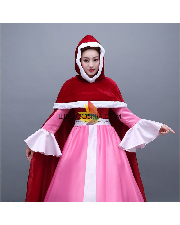 Princess Belle Winter Satin Beauty And Beast Cosplay Costume