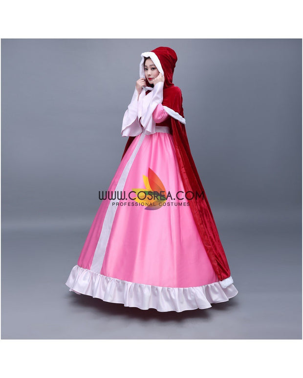 Princess Belle Winter Satin Beauty And Beast Cosplay Costume