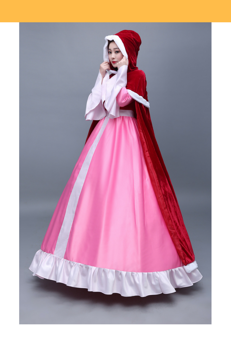 Princess Belle Winter Satin Beauty and Beast Cosplay Costume with Boning / Concealed Zipper / with Cape Princess Belle Winter Satin Beauty and Beast Cosplay Costume with Boning / Concealed Zipper / with Cape