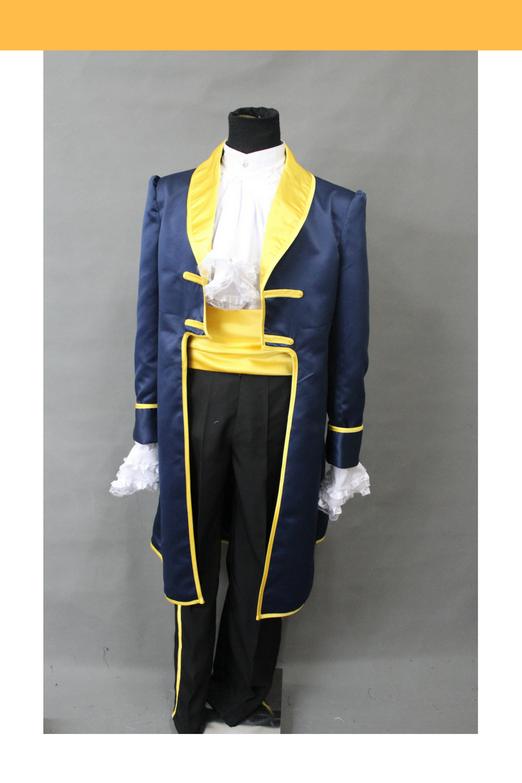 Prince Navy Blue Satin Beauty And Beast Cosplay Costume Matte Satin