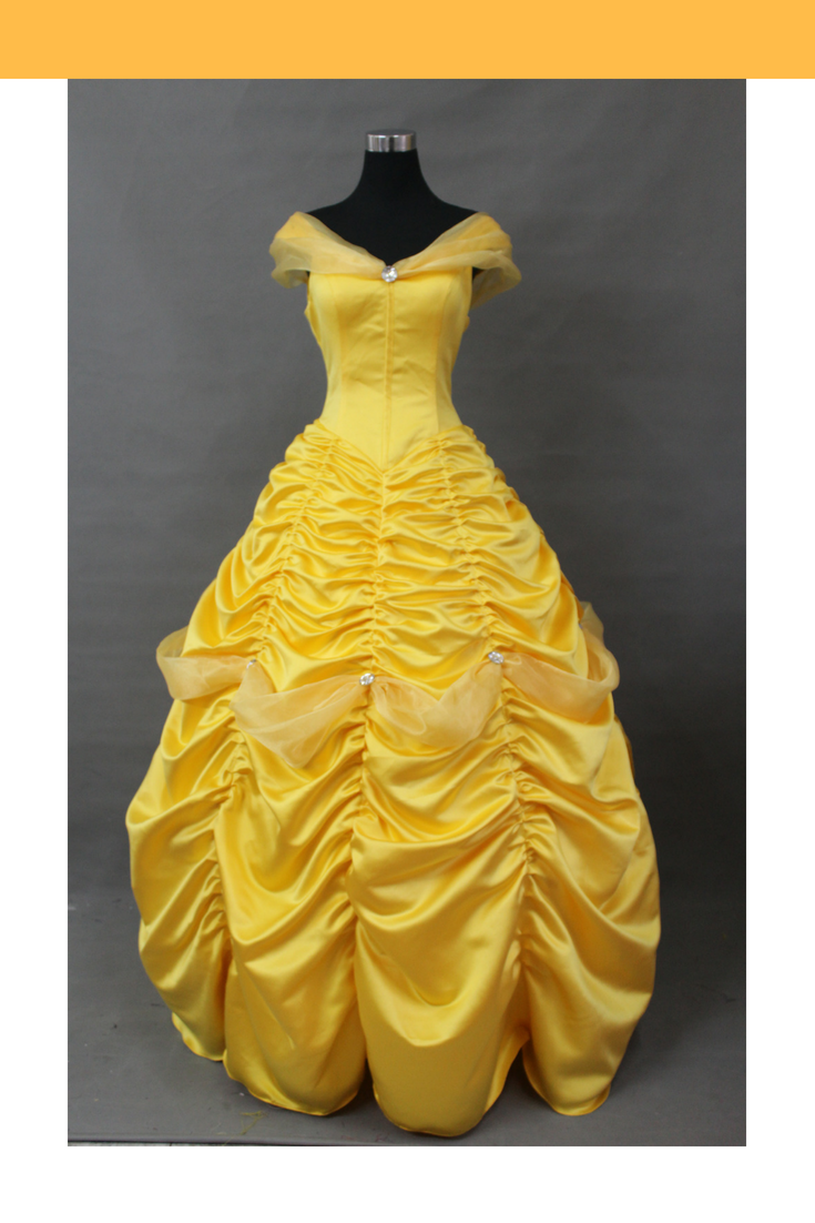 Cosrea Disney Beauty And Beast Classic Princess Belle Organza Cosplay Costume