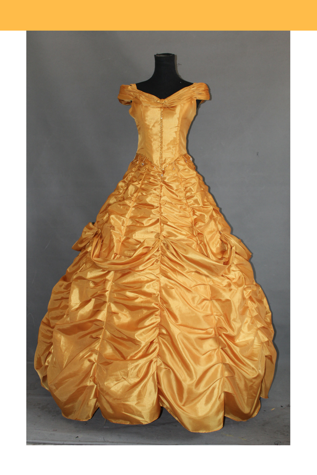 Cosrea Disney Beauty And Beast Classic Princess Belle Rose Gold Cosplay Costume