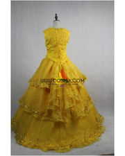 Princess Belle 2017 Live Action Movie Dandelion Yellow Cosplay Costume