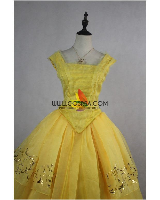Princess Belle 2017 Live Action Movie Organza Tulle Cosplay Costume
