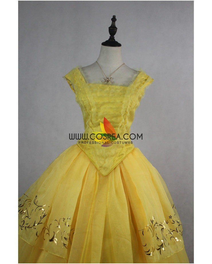 Princess Belle 2017 Live Action Movie Organza Tulle Cosplay Costume