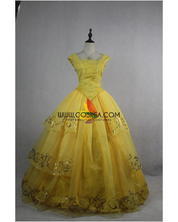 Princess Belle 2017 Live Action Movie Organza Tulle Cosplay Costume