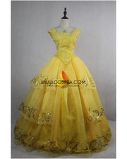 Princess Belle 2017 Live Action Movie Organza Tulle Cosplay Costume