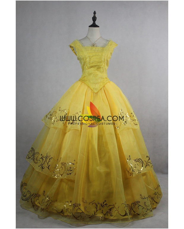 Princess Belle 2017 Live Action Movie Organza Tulle Cosplay Costume