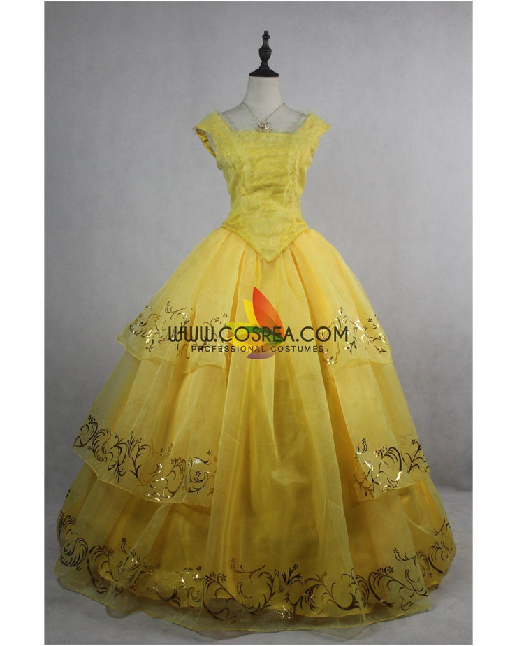 Princess Belle 2017 Live Action Movie Organza Tulle Cosplay Costume