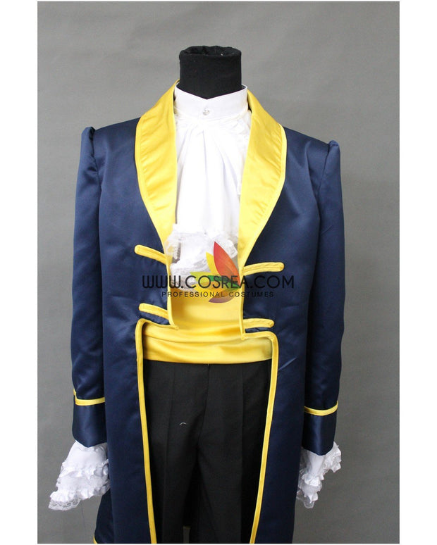 Prince Navy Blue Satin Beauty And Beast Cosplay Costume