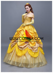 Cosrea Disney Beauty And Beast Princess Belle Multilayer Tulle Cosplay Costume