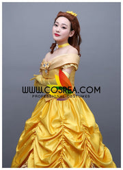Cosrea Disney Beauty And Beast Princess Belle Multilayer Tulle Cosplay Costume