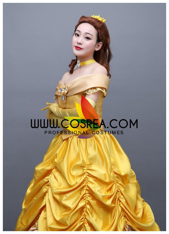 Cosrea Disney Beauty And Beast Princess Belle Multilayer Tulle Cosplay Costume