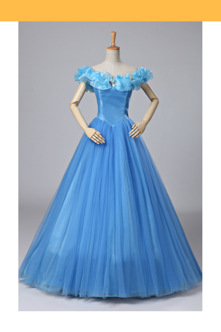 Princess Cinderella Live Action Classic Organza Tulle Ballgown Cosplay Costume Without Boning / Combination Lace Tie Princess Cinderella Live Action Classic Organza Tulle Ballgown Cosplay Costume Without Boning / Combination Lace Tie