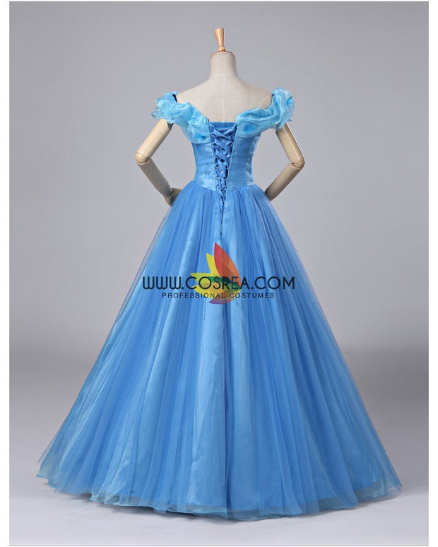 Princess Cinderella Live Action Classic Organza Tulle Ballgown Cosplay Costume