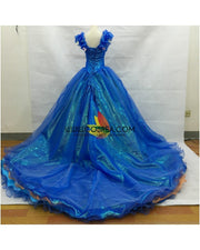 Cosrea Disney Cinderella Organza Tulle Ballgown With Extended Train Cosplay Costume
