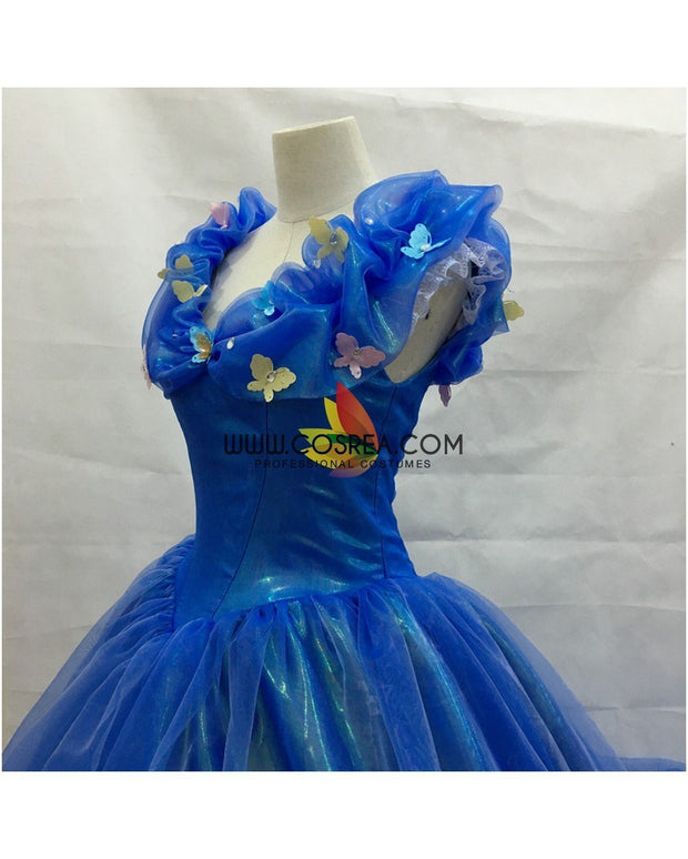 Cosrea Disney Cinderella Organza Tulle Ballgown With Extended Train Cosplay Costume