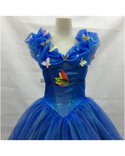 Cosrea Disney Cinderella Organza Tulle Ballgown With Extended Train Cosplay Costume
