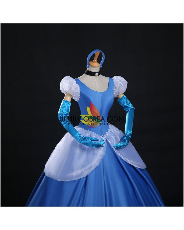 Princess Cinderella Classic Royal Blue Satin Cosplay Costume - Cosrea Cosplay Princess Cinderella Classic Royal Blue Satin Cosplay Costume - Cosrea Cosplay
