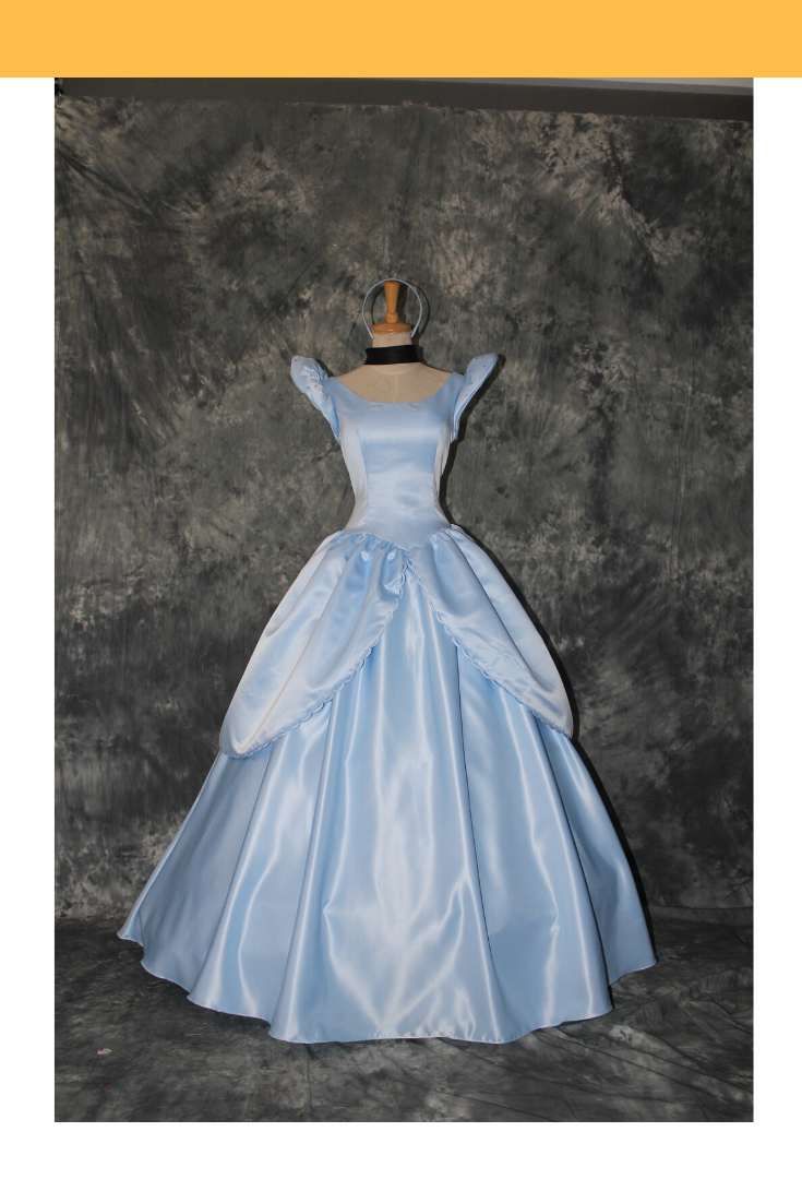 Princess Cinderella Simple Satin Cosplay Costume with Boning / Concealed Zipper
