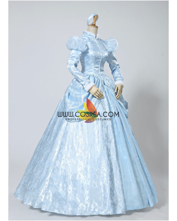 Princess Cinderella Winter Cosplay Costume In Brocade Satin