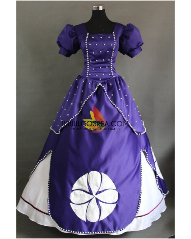 First Princess Sofia Midnight Purple Satin Cosplay Costume