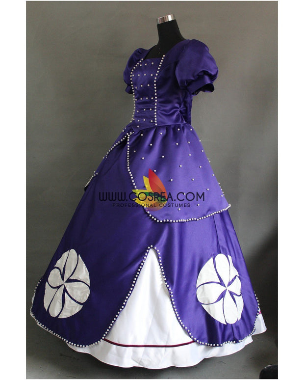 First Princess Sofia Midnight Purple Satin Cosplay Costume