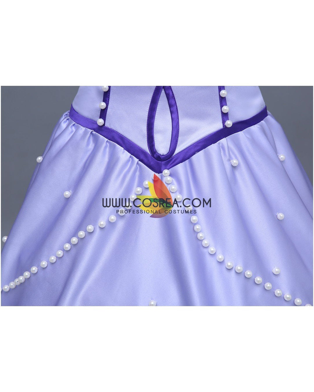 First Princess Sofia Pastel Purple Satin Cosplay Costume Without Boning / Traditional Lace Tie First Princess Sofia Pastel Purple Satin Cosplay Costume Without Boning / Traditional Lace Tie