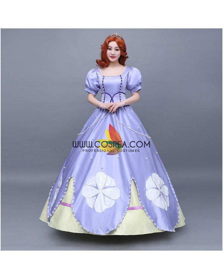 First Princess Sofia Pastel Purple Satin Cosplay Costume