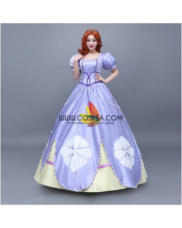 First Princess Sofia Pastel Purple Satin Cosplay Costume
