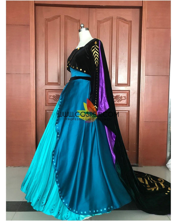Frozen 2 Anna Queen Coronation Embroidered Cosplay Costume