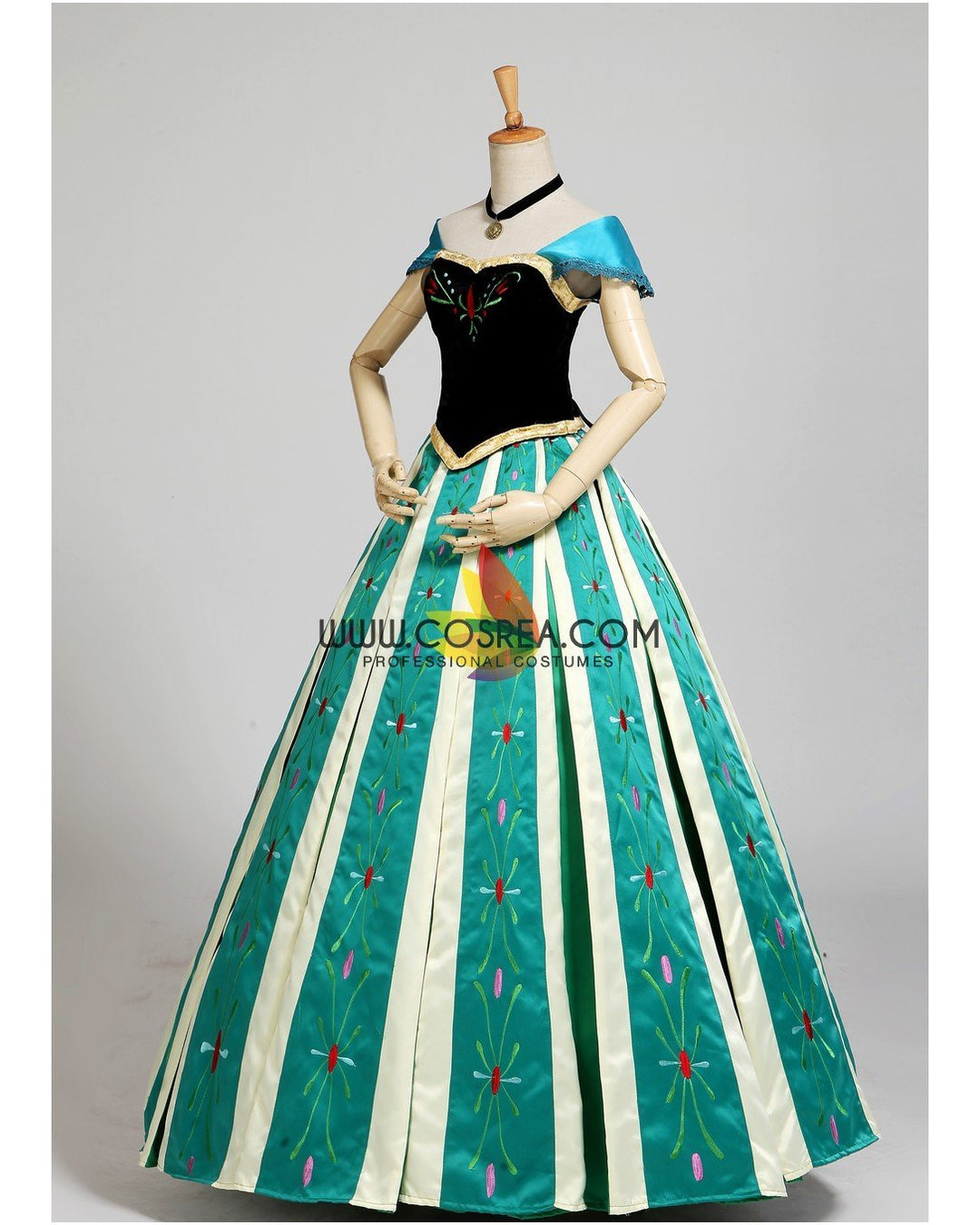 Frozen Anna Embroidered Coronation Cosplay Costume Without Boning / Concealed Zipper Frozen Anna Embroidered Coronation Cosplay Costume Without Boning / Concealed Zipper