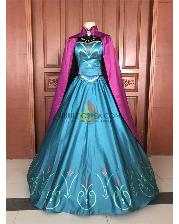 Cosrea Disney Frozen Elsa Coronation Printed Cosplay Costume