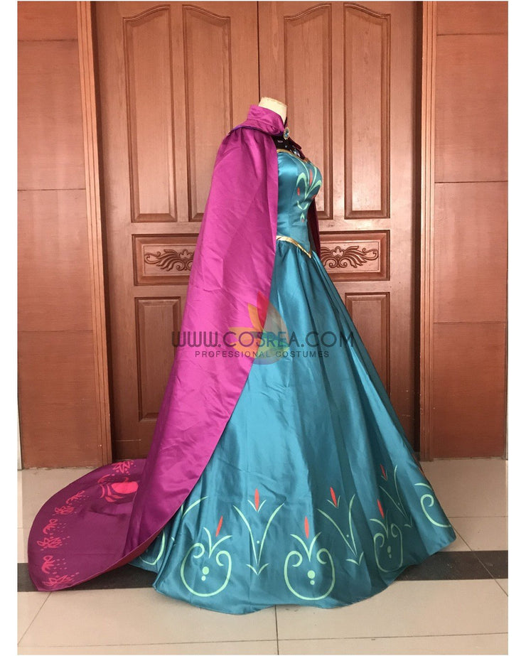 Cosrea Disney Frozen Elsa Coronation Printed Cosplay Costume