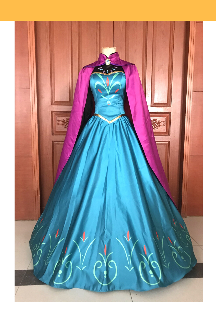 disney elsa dresses Coronation Printed Cosplay Costume With Boning / Concealed Zipper 1 layer of organza 7 Apocalyptic survivors ideas Embroidered kaftan Color:Brown/White Stripe
