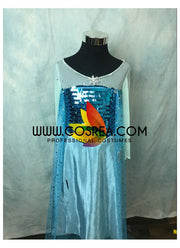 Cosrea Disney Frozen Elsa Ice Queen Sequin Blue Children Size Cosplay Costume