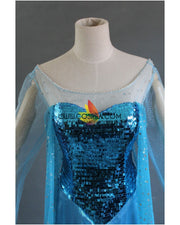 Frozen Elsa Royal Blue Sequin Fabric Cosplay Costume