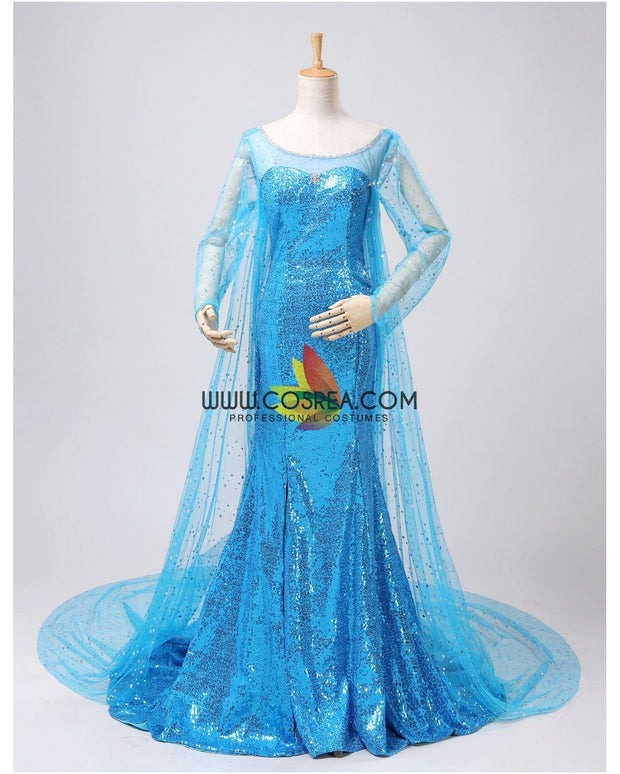 Frozen Elsa Sequin Fabric Cosplay Costume