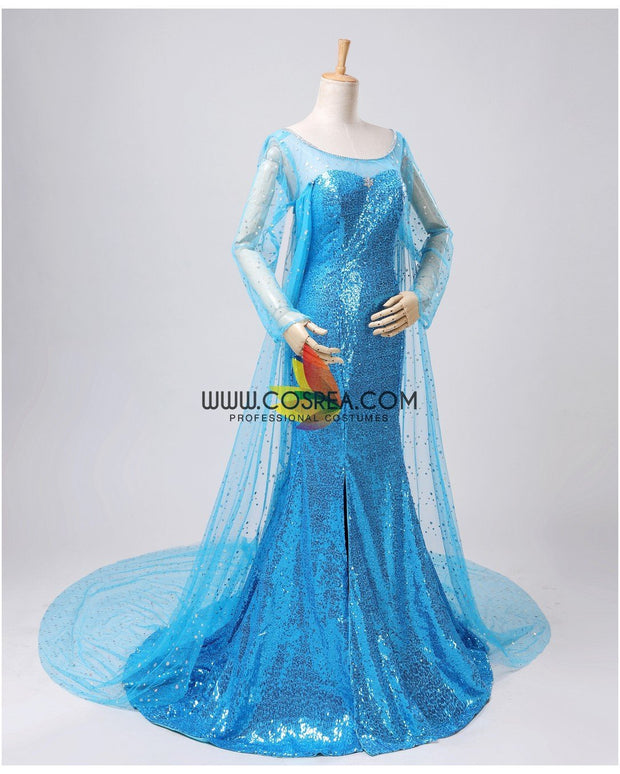 Frozen Elsa Sequin Fabric Cosplay Costume