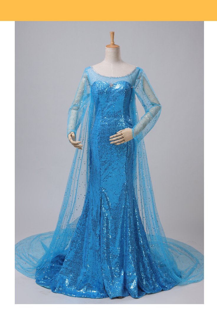 Frozen Elsa Sequin Fabric Cosplay Costume Cosrea Cosplay