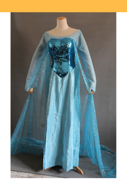 Cosrea Disney Frozen Elsa Turquoise Sequin Ice Queen Cosplay Costume