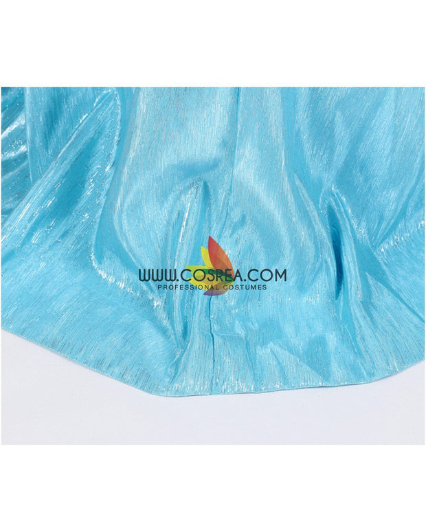 Frozen Elsa With Glittered Sleeves And Frostflake Cape Cosplay Costume