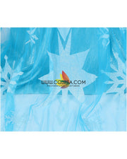 Frozen Elsa With Glittered Sleeves And Frostflake Cape Cosplay Costume
