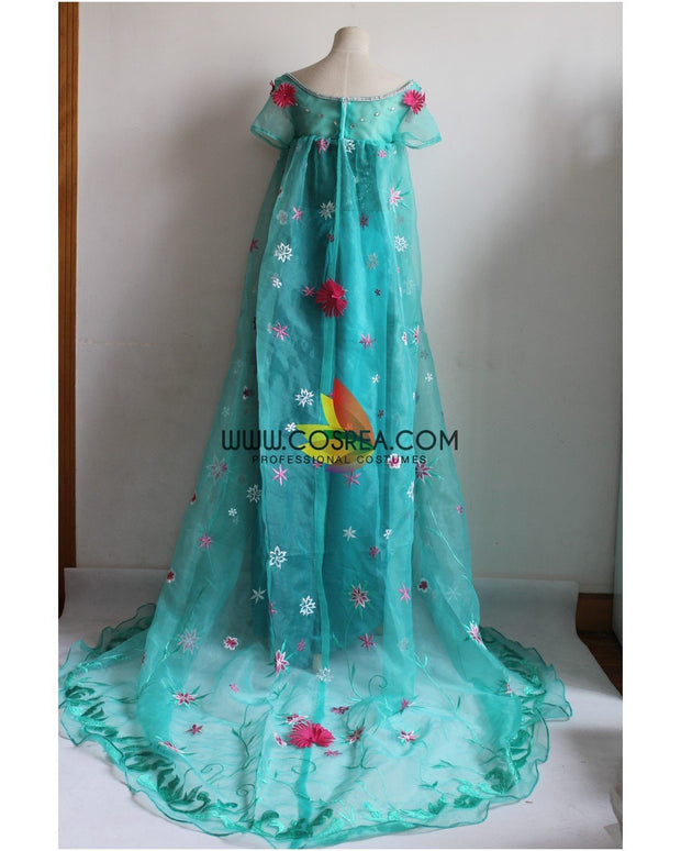 Frozen Fever Elsa Embroidered Cosplay Costume
